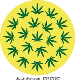 Marihuana-Kreis, gelber Hintergrund