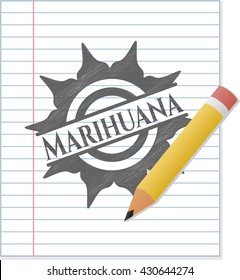 Marihuana drawn in pencil
