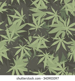 Marihuana Ganja Weed Seamless Vector Pattern