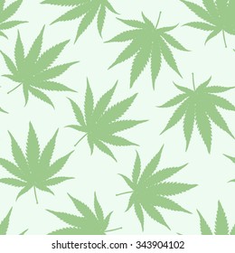 Marihuana Ganja Weed Seamless Vector Pattern