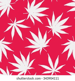 Marihuana Ganja Weed Seamless Vector Pattern