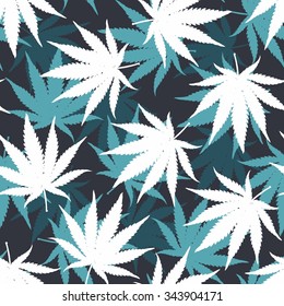 Marihuana Ganja Weed Seamless Vector Pattern