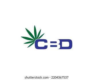Marihuana Leaf mit CBD Letter Logo Design Konzept. Einzigartige Vorlage für Vektorsymbole im CBD.