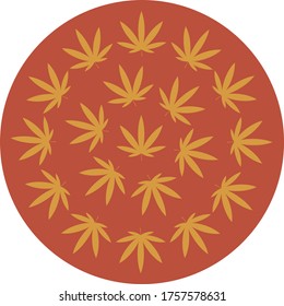 hojas de marihuana amarillas y anaranjadas 