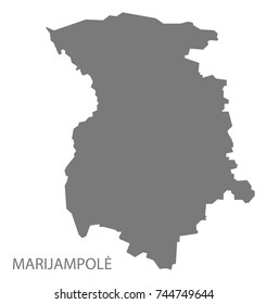 Marijampole county map of Lithuania grey illustration silhouette shape
