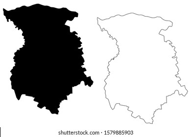 Marijampole County (Republic of Lithuania, Counties of Lithuania) map vector illustration