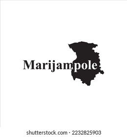 Marijampole map and black lettering design on white background
