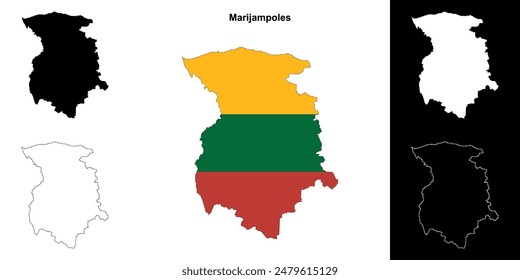 Conjunto de mapas esquemáticos del condado de Marijampoles