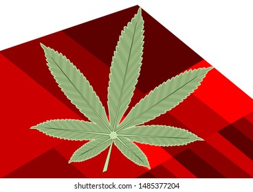 marijuana. abstract leaf isolated on white background