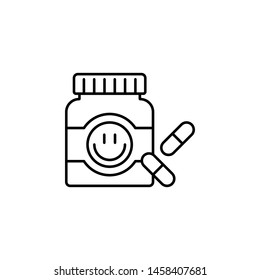 marijuana, antidepressant icon. Simple thin line, outline vector of Marijuana icons for UI and UX, website or mobile application