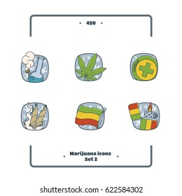 Marijuana Attributes Icons Set Two