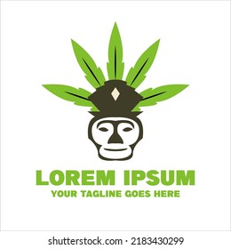 Marijuana Aztec Logo. Marijuana Aztec Logo template
