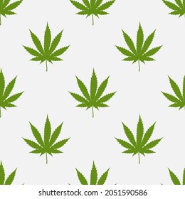 Marihuana-Hintergrund. Cannabis nahtloses Muster. Hanfblätter.