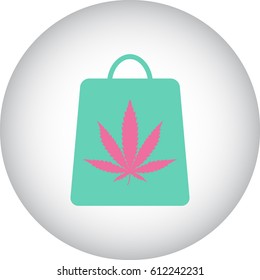 Marijuana bag or package symbol simple flat icon on background