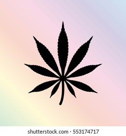 Marijuana  - black vector icon