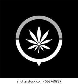 Marijuana  - black vector icon
