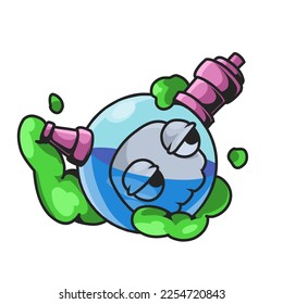 Dibujo de un personaje de caricatura del vector de la marihuana que fuma una articulación