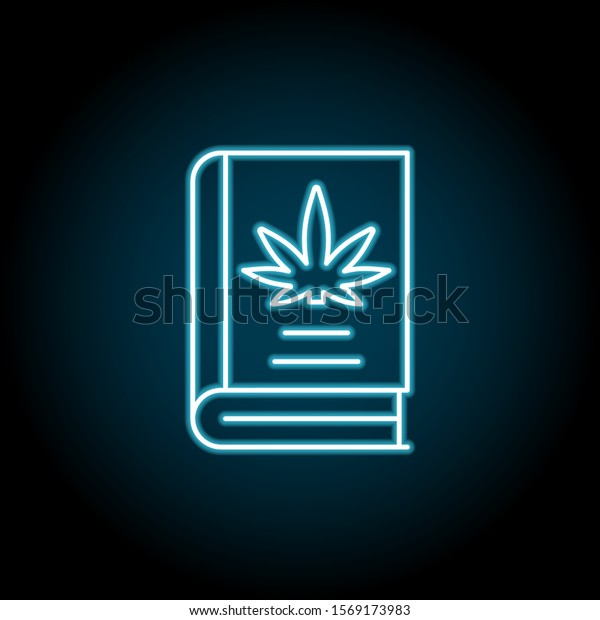 Marijuana, book blue neon icon. Simple thin\
line, outline vector of marijuana icons for ui and ux, website or\
mobile application