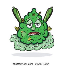Marijuana Bud Zeichen für Mascot. Vektorvideo-Kunst, Vektorgrafik und Illustration