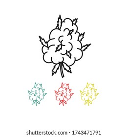 ícono de garrapatas de marihuana, ilustración vectorial