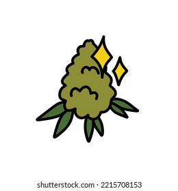 ícono de garrapatas de marihuana, ilustración vectorial