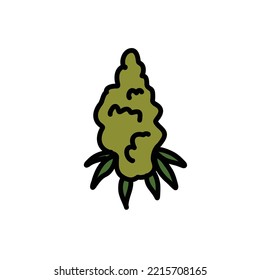 ícono de garrapatas de marihuana, ilustración vectorial