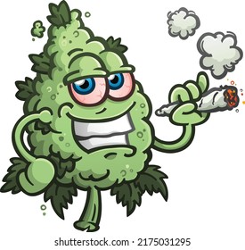 Marijuana bud Vektorgrafik Zeichentrickfilm Rauchen einer Reefverbindung
