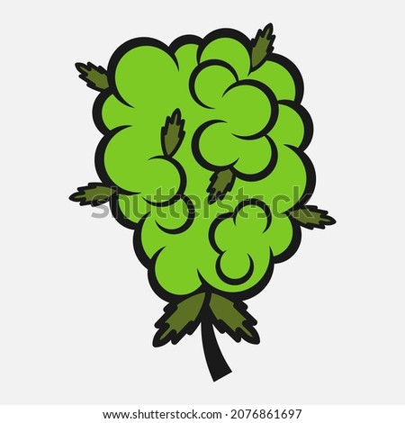 Marijuana bud vector illustration isolated on white background.