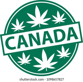 Marijuana Canada Badge Icon Legal Medical Recreational Law Pot Weed