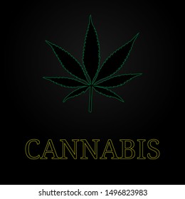 Marijuana cannabis black background vector