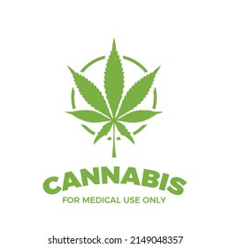 Marijuana Cannabis Emblem Medical Use Only Stock Vector (Royalty Free ...