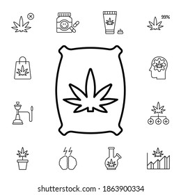 Marijuana, cannabis flat vector icon in marijuana pack
