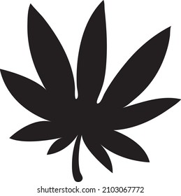 Marijuana cannabis flat vector icon. Hand drawn style design illustrations..eps