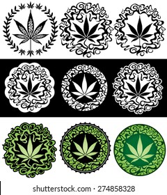 marijuana cannabis green leaf vector illustration