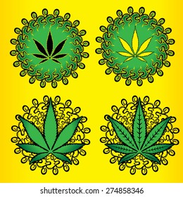 marijuana cannabis green leaf vector illustration
