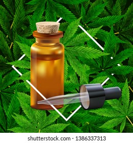 Marijuana or Cannabis Leaf background. Realistic vector illustration of the plant.