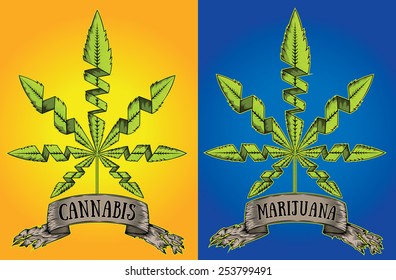 marijuana cannabis leaf banner