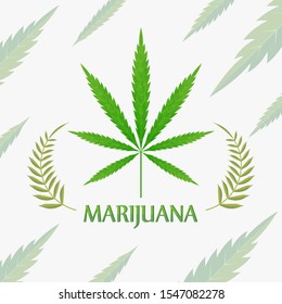 Marijuana or cannabis leaf design on white background