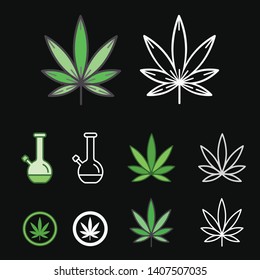 marijuana or cannabis leaf designed in graphic vector format.