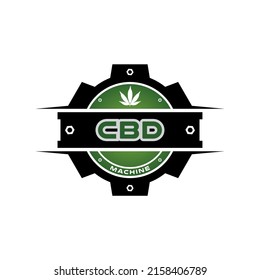 Hoja de Marihuana Cannabis Con Gear Para El CBD Cannabidiol Empresa Logo Inspiración Diseño