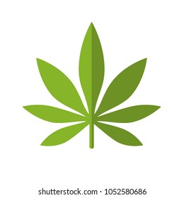 Marijuana or cannabis leaf Icon Vector Logo Template. Isolated illustration on white background.