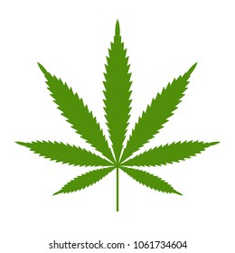 Marijuana or cannabis leaf Icon Vector Logo Template. Isolated illustration on white background.