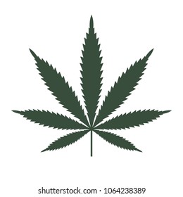 Marijuana or cannabis leaf Icon Vector Logo Template. Isolated illustration on white background.
