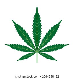 Marijuana or cannabis leaf Icon Vector Logo Template. Isolated illustration on white background.