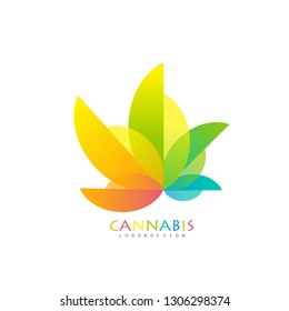 Marijuana, cannabis leaf logo isolated on white background. Element for product branding. vector illustration
