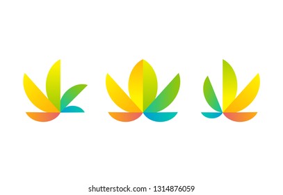 Marijuana, cannabis leaf logo isolated on white background. Element for product branding. vector illustration