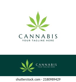 Logo o diseño de plantillas de marihuana o hoja de cannabis.