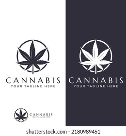 Logo o diseño de plantillas de marihuana o hoja de cannabis.