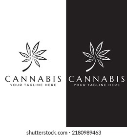 Logo o diseño de plantillas de marihuana o hoja de cannabis.