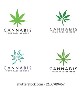 Marijuana or cannabis  leaf logo or template design.